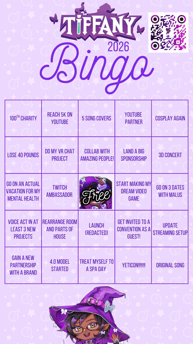 I made a 2026 Goal Bingo card! I am super motivated and can't wait to see what I mark off! #vtuber #GoalSetting