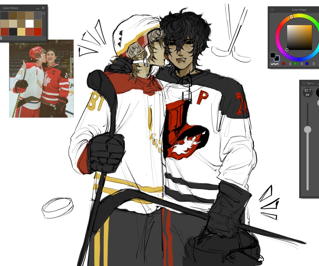 hockey au...? heated rivarly au..? i mean cmon even the title fits them right.. #shuake #p5r
