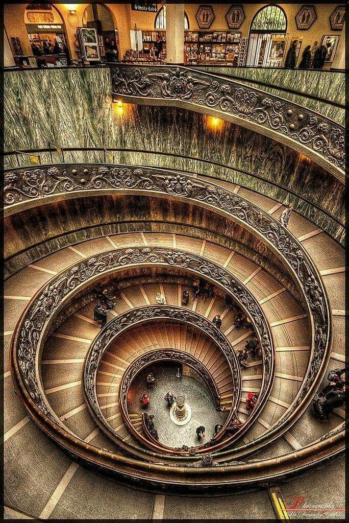 Famous double-helix spiral staircase in the Vatican Museum.