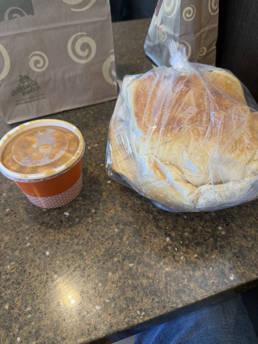 Ask for bread bowl. Get bread and bowl