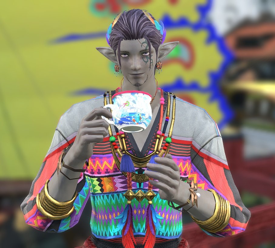 SrinityFF's tweet image. When I was playing Icestinien, I received a very nice comment from someone playing as Estinien, which made me very happy! Also inspired me to change Jaxom from midlander to Duskwight. First Elezen I've made w/face 3. His girlfriend S'harra approves! 😻
#Elezen #Duskwight #FFXIV