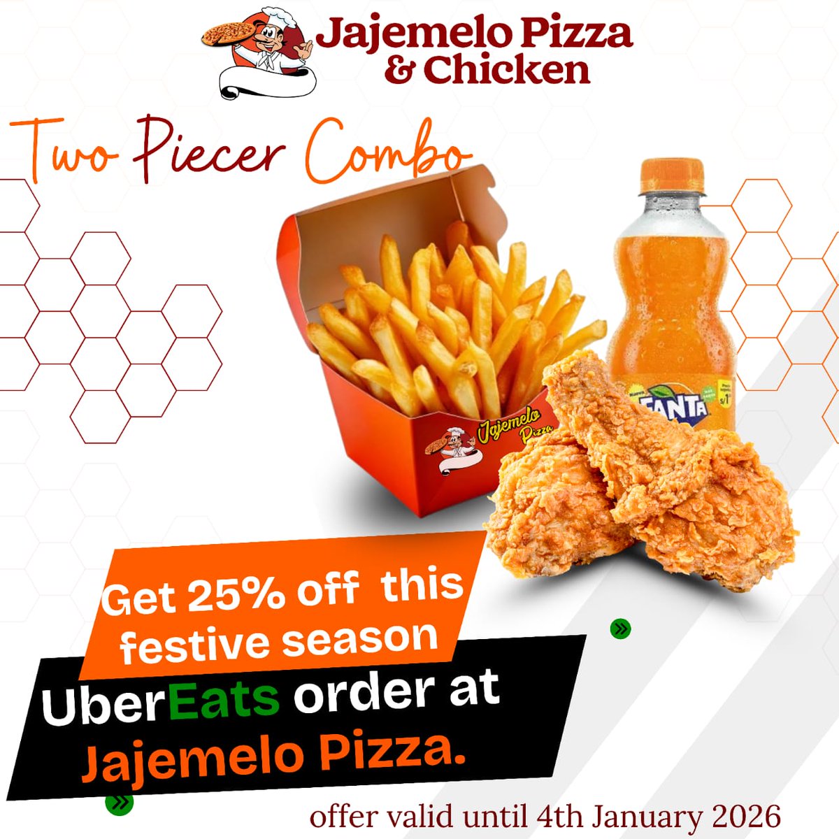 jajemelo's tweet photo. 🎉😊 Happy New Year! 😊🎉

Celebrate New Year’s Day with amazing deals from JAJEMELO PIZZA &amp; CHICKEN 🍕🍗

🎆 New Year Specials Today:

• Combos from Ksh 399
• Pizza, chicken, burgers &amp; more family deals available!

📍 Jajemelo Pizza &amp; Chicken
📞 0704 979 049

🥳🍽️ https://t.co/JFwFoxmOeH