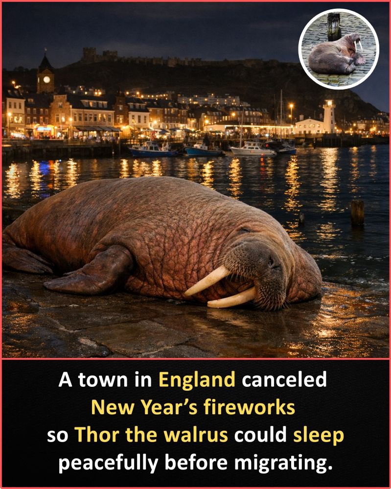 Protect_Wldlife's tweet image. On New Year's Eve, people around the world celebrate to bring in the New Year. People celebrate in different ways, but a common thing people do is set off fireworks. 

However, in 2022, Scarborough cancelled the town's New Year's Eve fireworks to allow a visiting Walrus named…