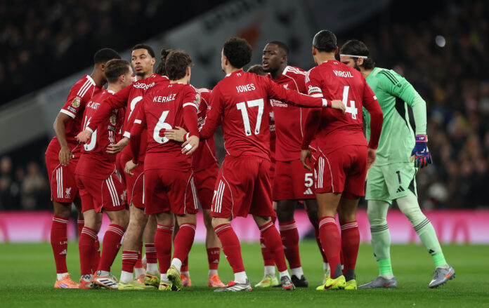Marydwortman's tweet photo. In-form sides collide at Anfield on New Year’s Day when Liverpool and Leeds look to start 2026 the way they completed 2025.

More news link : https://t.co/Dtm6ZF62OI

Ekitike causing problems again as a long ball over the top finds him.
#liverpoolvsleeds #liverpoolleeds #nbc #lfc https://t.co/5K2fdUffXL