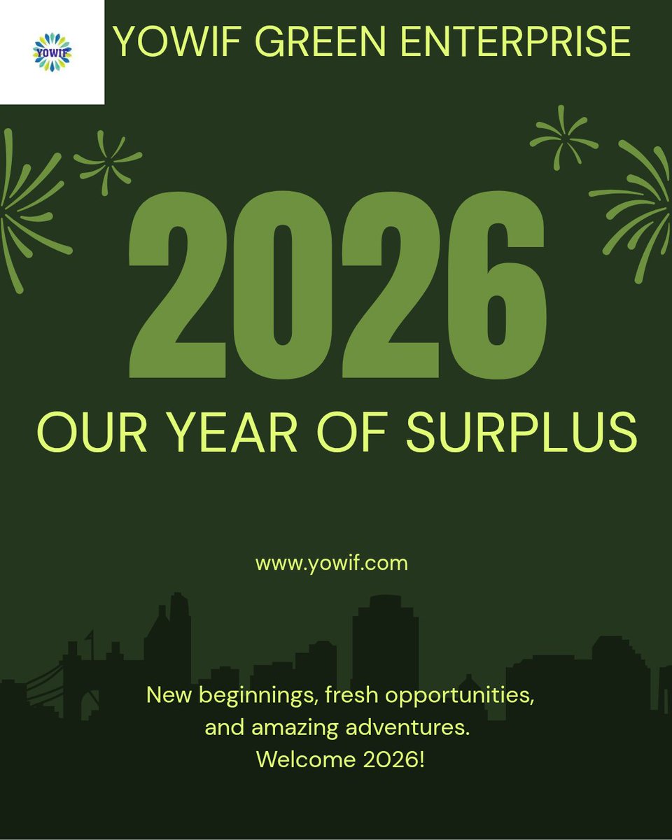 Happy New Year To You our amazing Family!!!

This shall be indeed our year of surplus for all of us.

👉Surplus in our Businesses!

👉Surplus in our Bank Accounts!!

👉Surplus in Everything we lay our hands to do!!!

Hurray🎉🎉🎉

#newyear #yowif #YOWIFGreenEnterprise