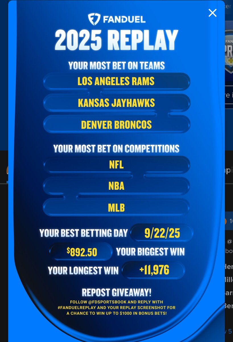 TwitBorgec's tweet photo. @FDSportsbook #FanDuelReplay https://t.co/Xb2thorhku