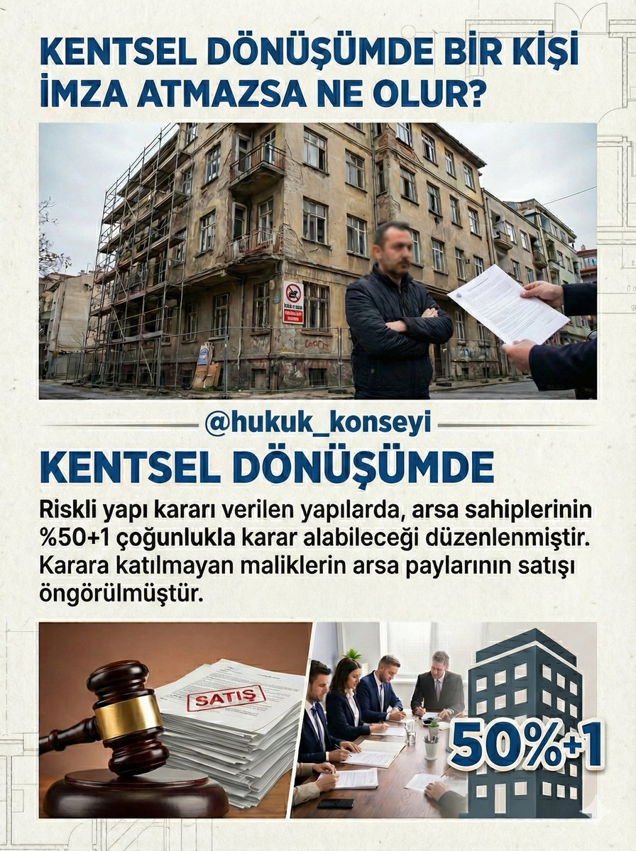 📌 Kentsel dönüşümde bir kişi imza atmazsa ne olur?