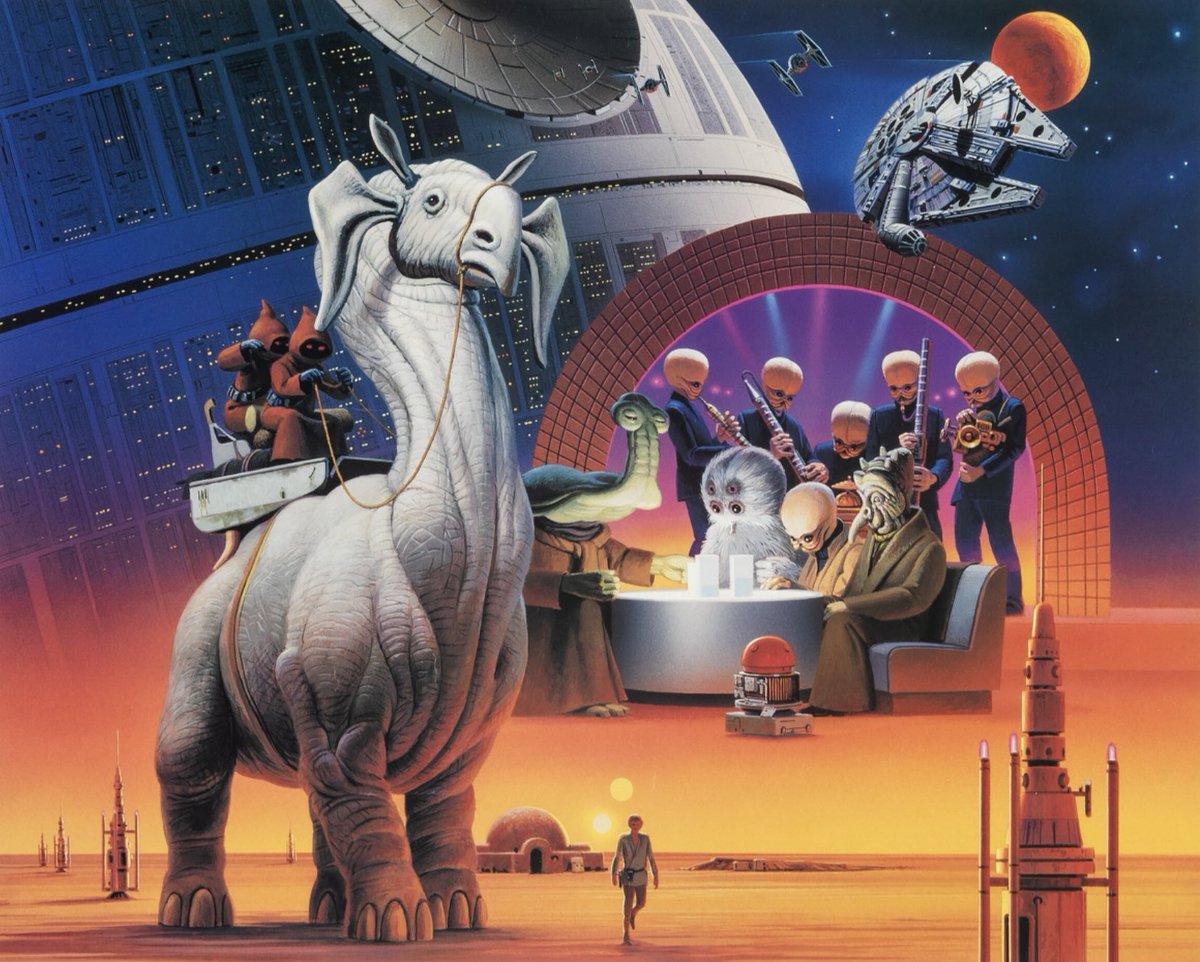 SciFiArchives's tweet image. Star Wars Micro Machines promotional art by Ralph McQuarrie (Galoob, 1996–97)