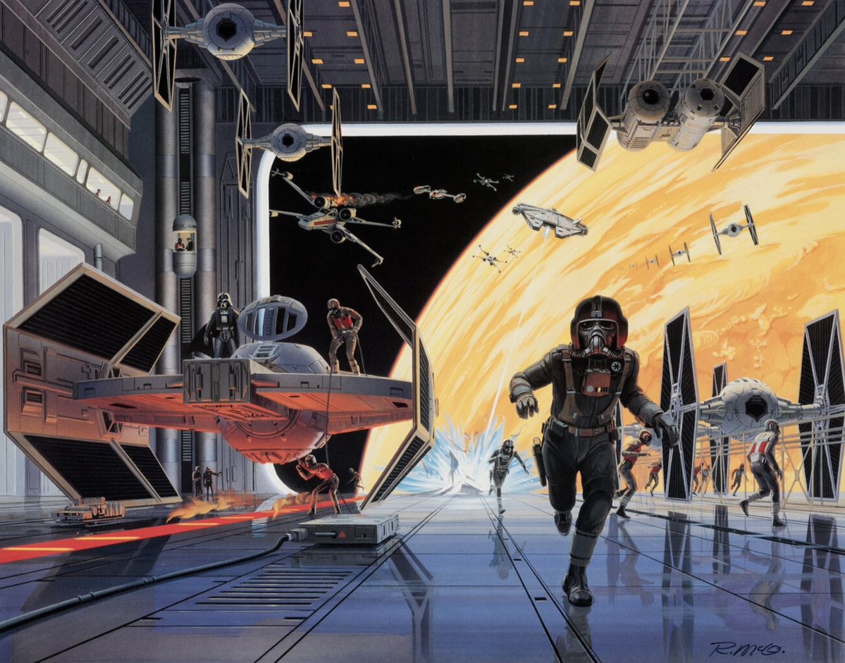 SciFiArchives's tweet image. Star Wars Micro Machines promotional art by Ralph McQuarrie (Galoob, 1996–97)