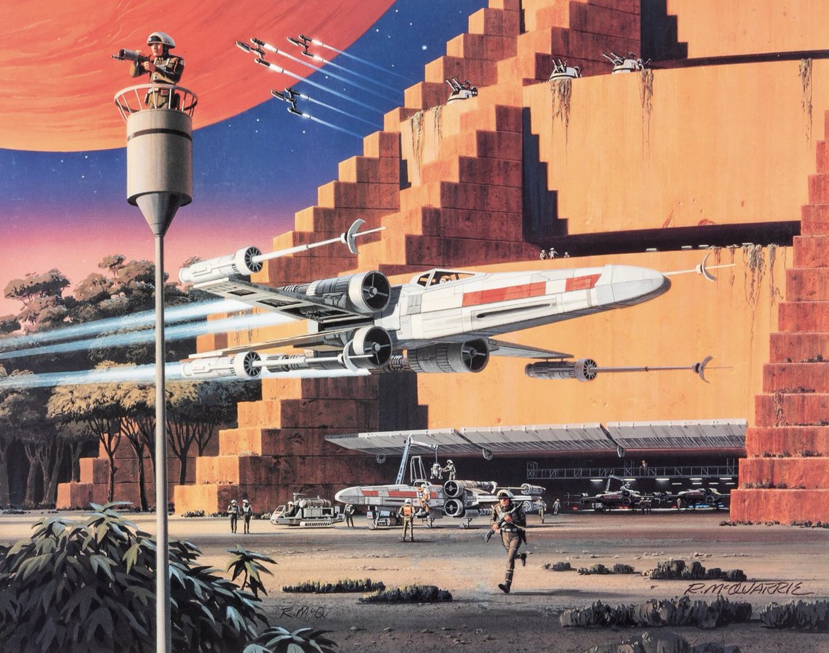 SciFiArchives's tweet image. Star Wars Micro Machines promotional art by Ralph McQuarrie (Galoob, 1996–97)