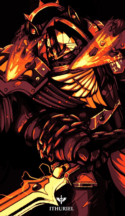 Been incredibly busy with multiple projects 🫠. Heres one as a teaser, to start the year off strong.(credits to <a href="/haichogoris/">how can i make this about the horus heresy ?</a> for letting me draw his DA 30K OC)