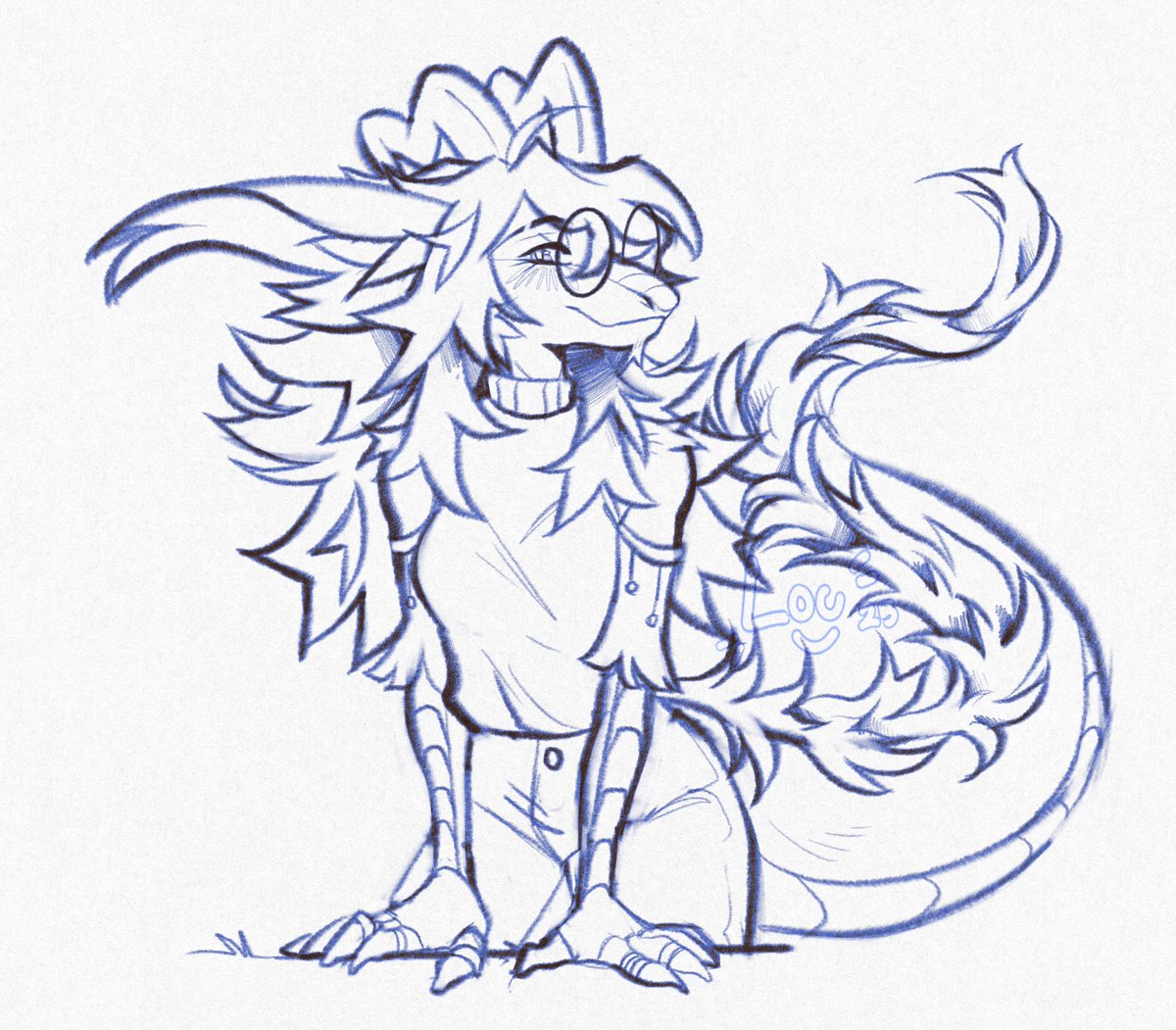 bloubutt's tweet image. happy new year!! I finished off my year with a doodle of my sona in some clothing I was told would look good on them by a mutual hehe

p.s. I made a discord server for chilling !! discord.gg/aauZcYX8m