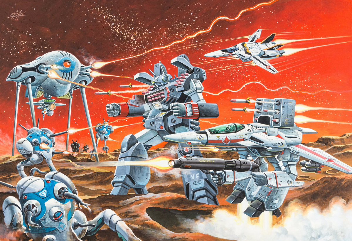 SciFiArchives's tweet image. Art by Masami Watanabe (1982)