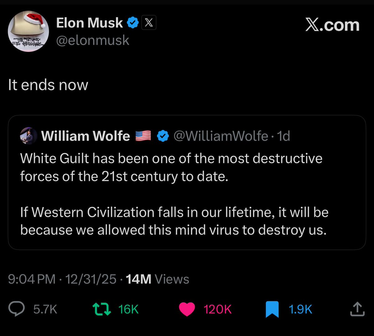 WilliamWolfe's tweet image. 🚨 Breaking News: White Guilt died in 2025

2026 is the year we take our country back. 

All patriots go!