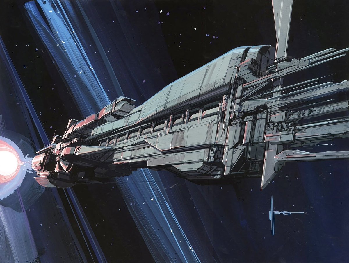 SciFiArchives's tweet image. ALIENS concept art by Syd Mead.