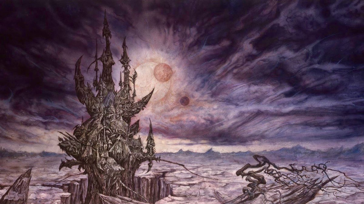 SciFiArchives's tweet image. Concept art by Brian Froud for The Dark Crystal (1982)