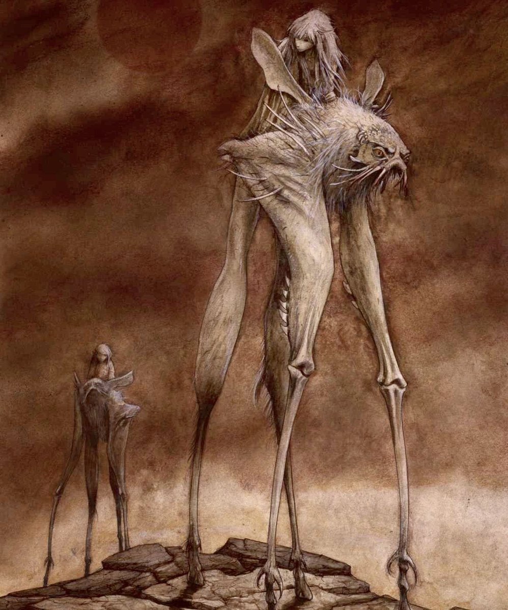 SciFiArchives's tweet image. Concept art by Brian Froud for The Dark Crystal (1982)