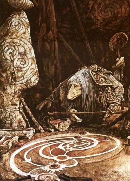 SciFiArchives's tweet image. Concept art by Brian Froud for The Dark Crystal (1982)