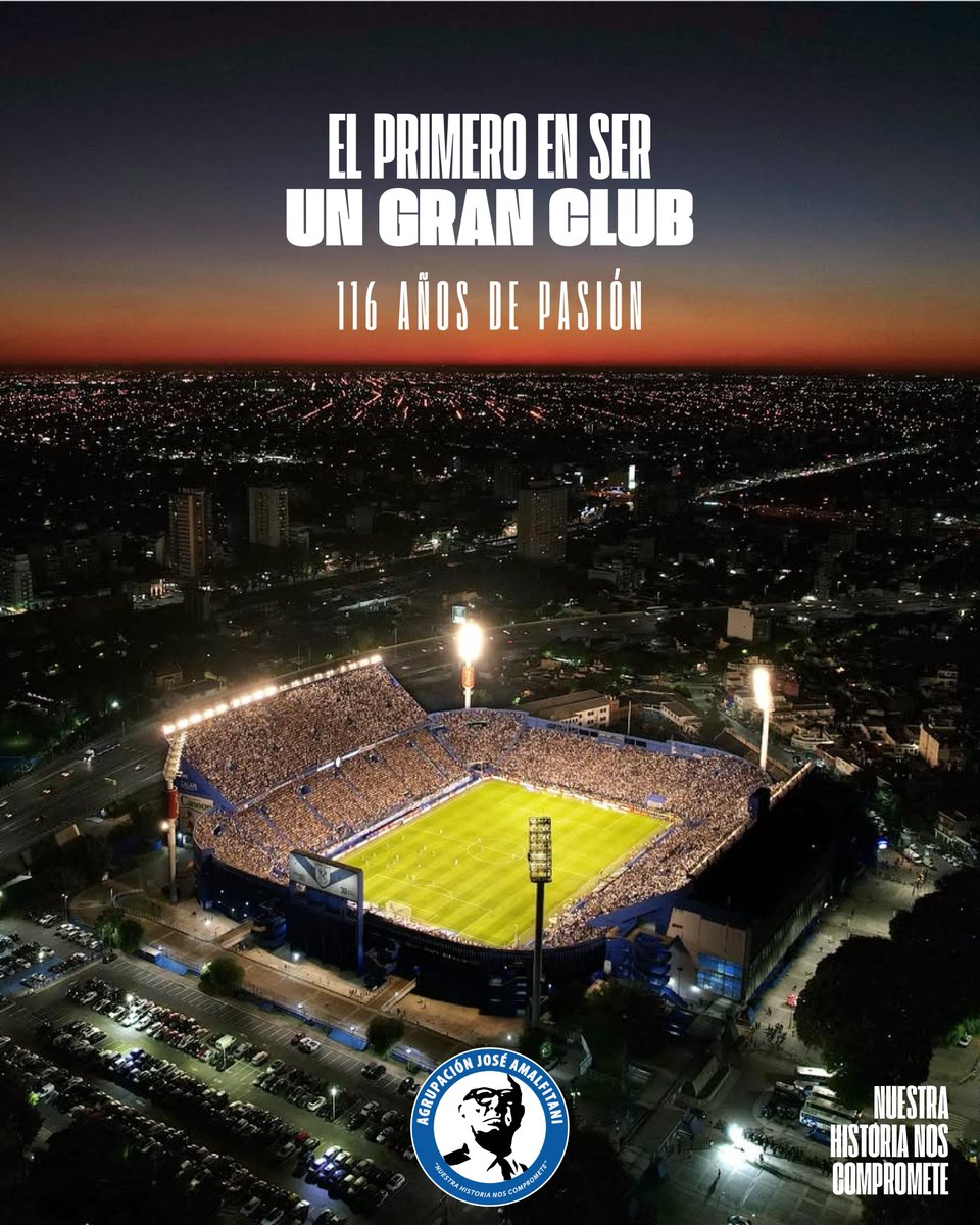 AgrupAmalfitani's tweet photo. Nuestro querido @Velez Sarsfield cumple 116 años, una institución modelo e historia de pioneros 💙🙌🏼

El recorrido del Club está marcado por figuras trascendentales que dedicaron su vida íntegramente a la institución. Desde sus osados fundadores, como Nicolás Marín Moreno, hasta presidentes, socios, colaboradores y dirigentes que hicieron posible su crecimiento mediante un esfuerzo incansable.

Por encima de todos ellos se destaca la figura de nuestro líder indiscutible, José Amalfitani, quien levantó a Vélez en los momentos más difíciles y, con su ejemplo, continúa guiándonos hacia el destino que supo vislumbrar.

Los logros alcanzados no nos apartan de las grandes metas y anhelos que aún quedan por conquistar, porque nuestra historia de grandeza nos compromete.

¡SALUD, FORTÍN! 🥂🤞🏼