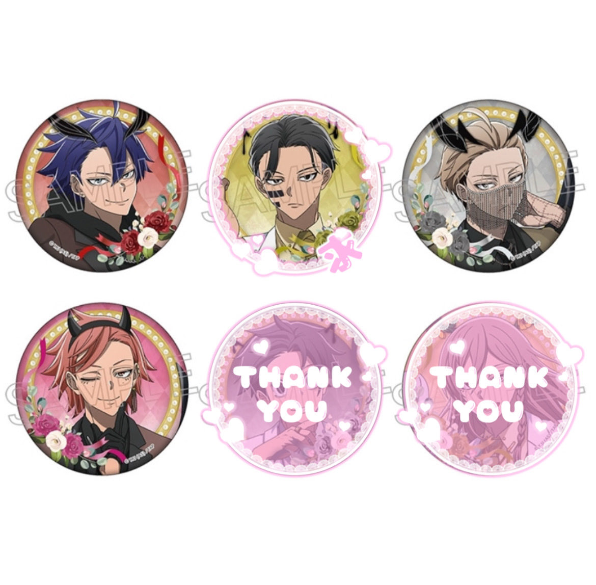 交換】桃源暗鬼 天使と悪魔 クリアカード 缶バッジ 【求】 無陀野 【譲