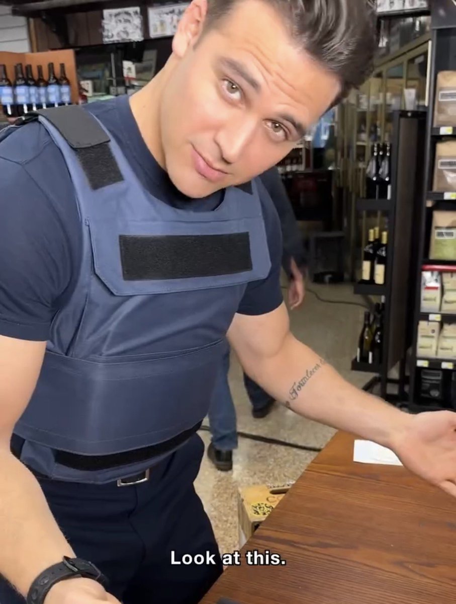 ravibuckleydiaz's tweet photo. EDDIE IN A BULLET PROOF VEST WHILE BUCK IS IN UNIFORM….. BUCK HELD HOSTAGE AT THE BUDDIE DIVORCE GROCERY AND EDDIE IS THE ONE WHO SAVES HIM WATCH THIS SPACE https://t.co/MEe8RSfnxM