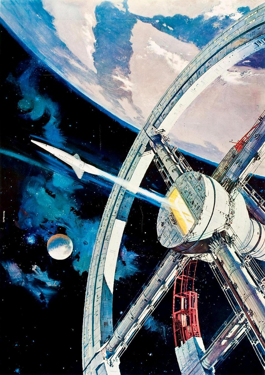 SciFiArchives's tweet photo. 2001: A Space Odyssey original art by Robert McCall https://t.co/yhuZHKNbWv
