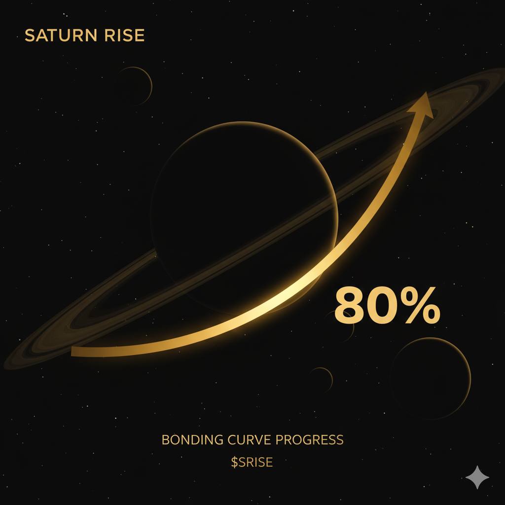 🪐 SATURN RISE ($SRISE) update Bonding curve is now ~80% complete. Strong  progress, clean contract, and steady participation. Patience over panic —  let the curve finish naturally. CA:  0x1dDb80923d405e64b56eB434dFE0d130a29C4444 #SaturnRise #SRISE ...