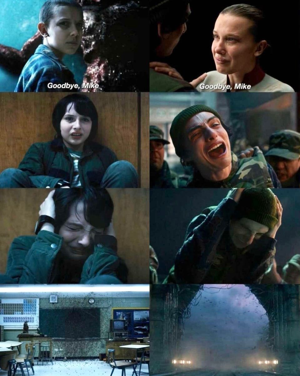 StrangerNews11's tweet image. "Goodbye, Mike." 💔

S1E8 "The Upside Down" 
S5E8 "The Rightside Up"