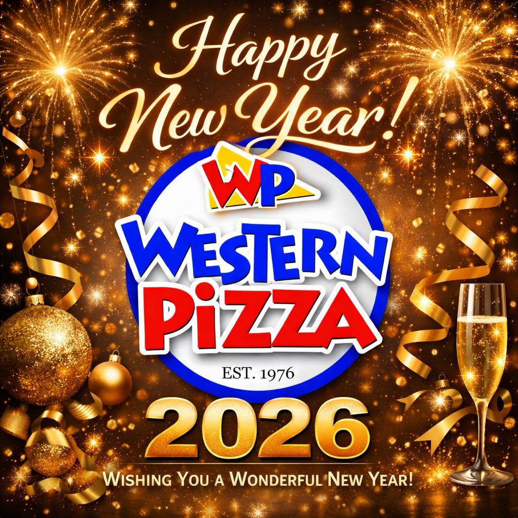 wpizz's tweet image. Happy New Years! All the best in 2026! #HappyNewYear2026  #westernpizza #bestpizza