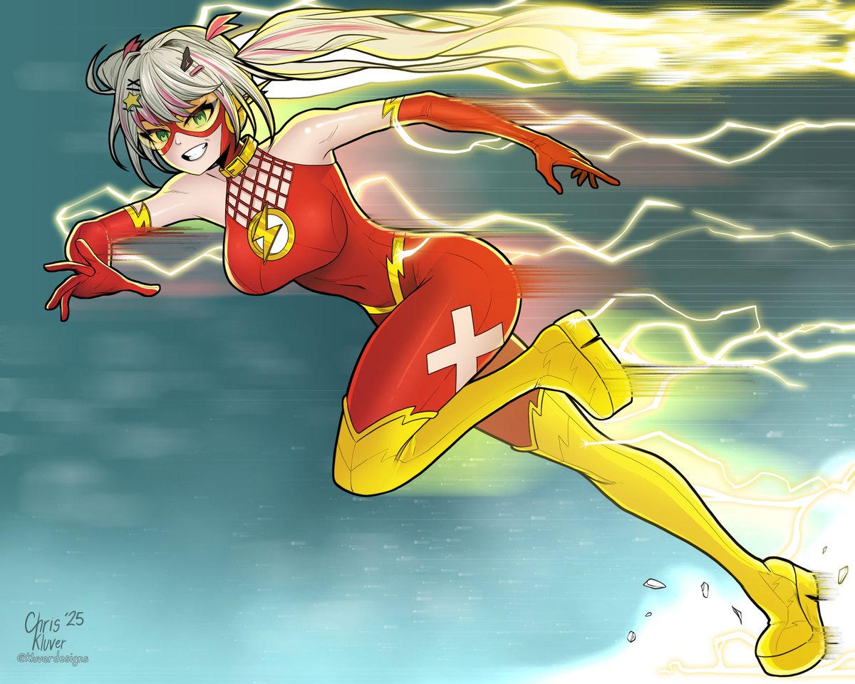 "Faster than Lightning, That's her!"

Happy New Year! After seeing Shiina Batman and Uruka and Eepy Green Lantern, I really wanted to see some superhero Lia art. So thank you to <a href="/KluverDesigns/">Kluver Designs 🇺🇸 Commissions Open</a> for accepting my request and making the fastest FFXIV parser in Phase World!
#rinkstart