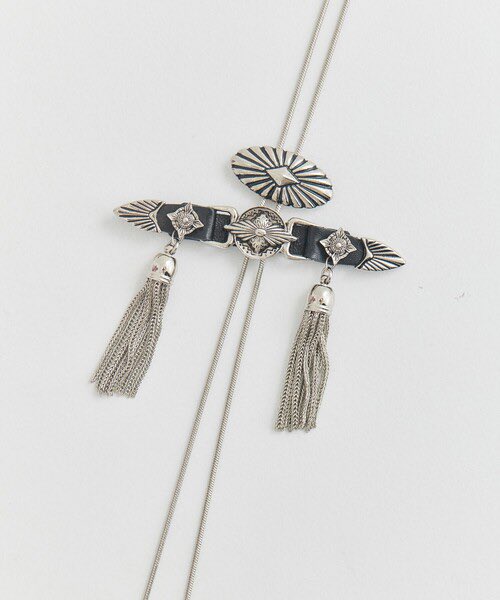 junhanfits's tweet image. TOGA Leather Belt Fringe Loop Tie/Long Necklace