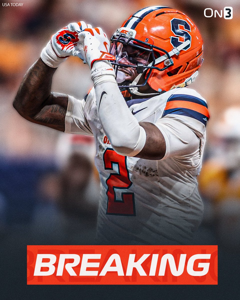 On3's tweet photo. NEW: Syracuse WR Johntay Cook is expected to enter the NCAA transfer portal, @PeteNakos reports. 

The former Texas and Washington transfer totaled 549 receiving yards and 2 touchdowns this season. 

https://t.co/2tPevOigSc https://t.co/xXgVgfBs9a