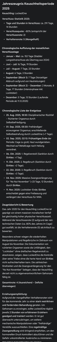 LockedOne2's tweet photo. Ein Zeugnis für meinen Verschluss wurde erstellt. 
Da hab ich wohl 2026 einiges an mir zu arbeiten und einiges vor mir. 

A certificate has been issued for my closure.
Looks like I've got some work to do on myself in 2026, and quite a lot ahead of me.

Happy locked new Year! https://t.co/0i4vMmyZpf