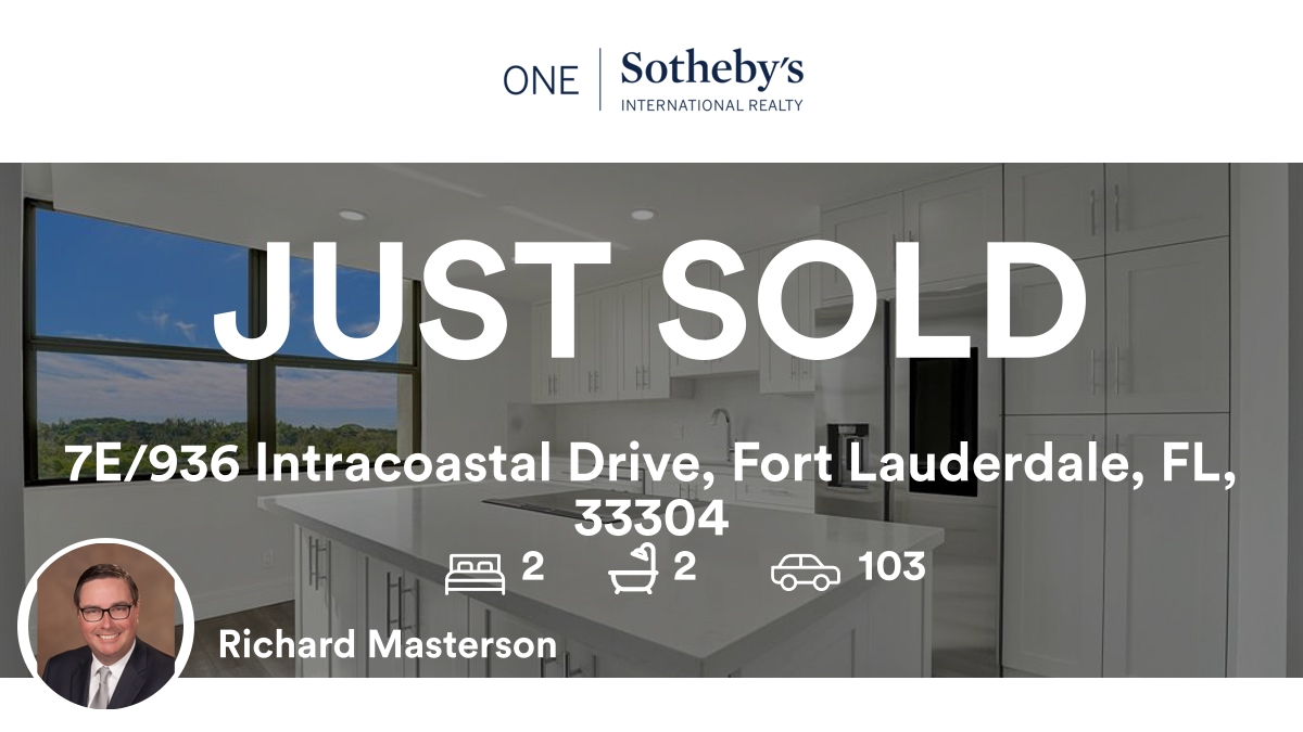 richmastersonFL's tweet image. 🛌 2 🛀 2 🚘 103
📍 7E/936 Intracoastal Drive, Fort Lauderdale, FL, 33304

My latest sale on RateMyAgent.
BROKER 496541
rma.reviews/rek14qzuyof6

...
#ratemyagent #realestate #ONE_SOTHEBYS_INTL_REALTY