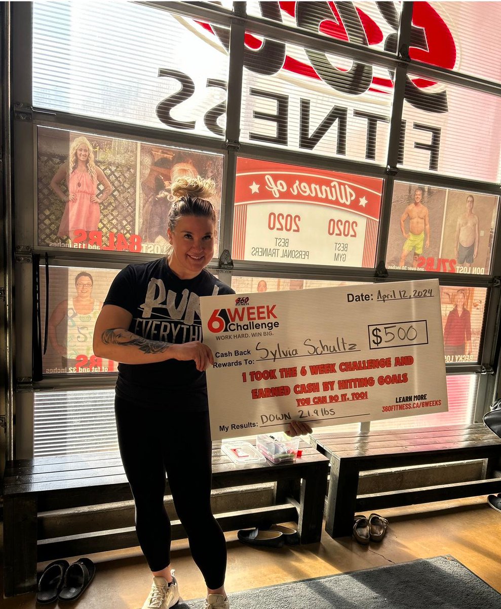 360FitnessSP's tweet image. 🌟 Shoutout to Sylvia for smashing her #6WeekChallenge at #360Fitness! 🎉

Lost 21.9 lbs
Dropped 15.7 lbs of body fat
Cut 3.9% body fat

Her optimism and effort were unmatched. Amazing work, Sylvia! 💪

Ready for your transformation? ➡️ 360fitness.ca/6weeks