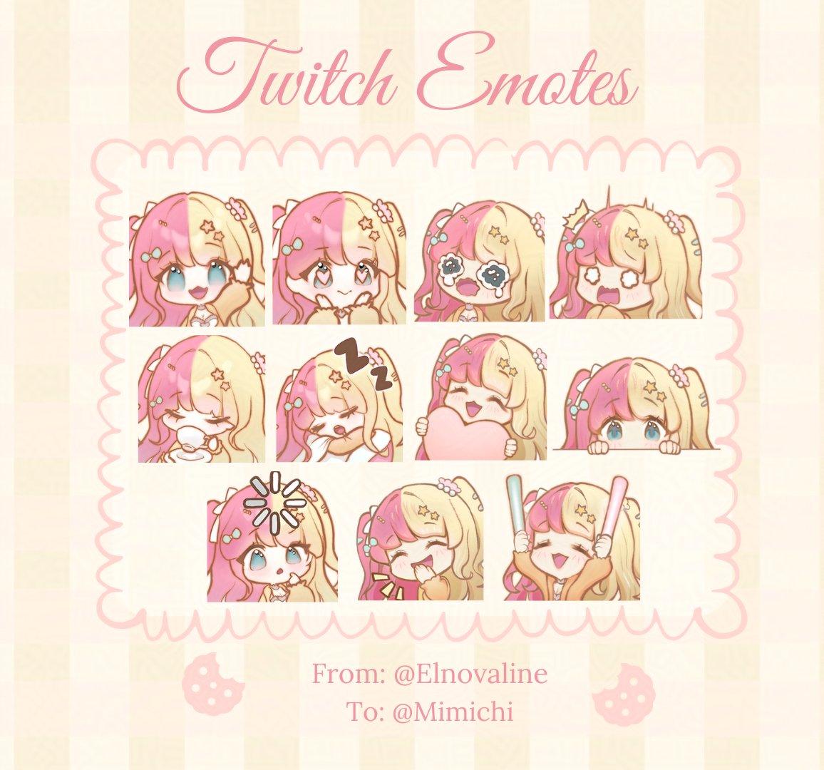 elnovaline's tweet photo. Discord and Twitch Emotes for @mimi_chi_ https://t.co/kg4MiYG8Cw