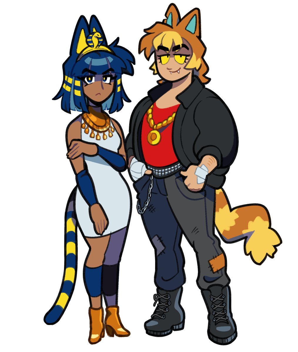 ankha &amp; katt gijinkas... gay cats
