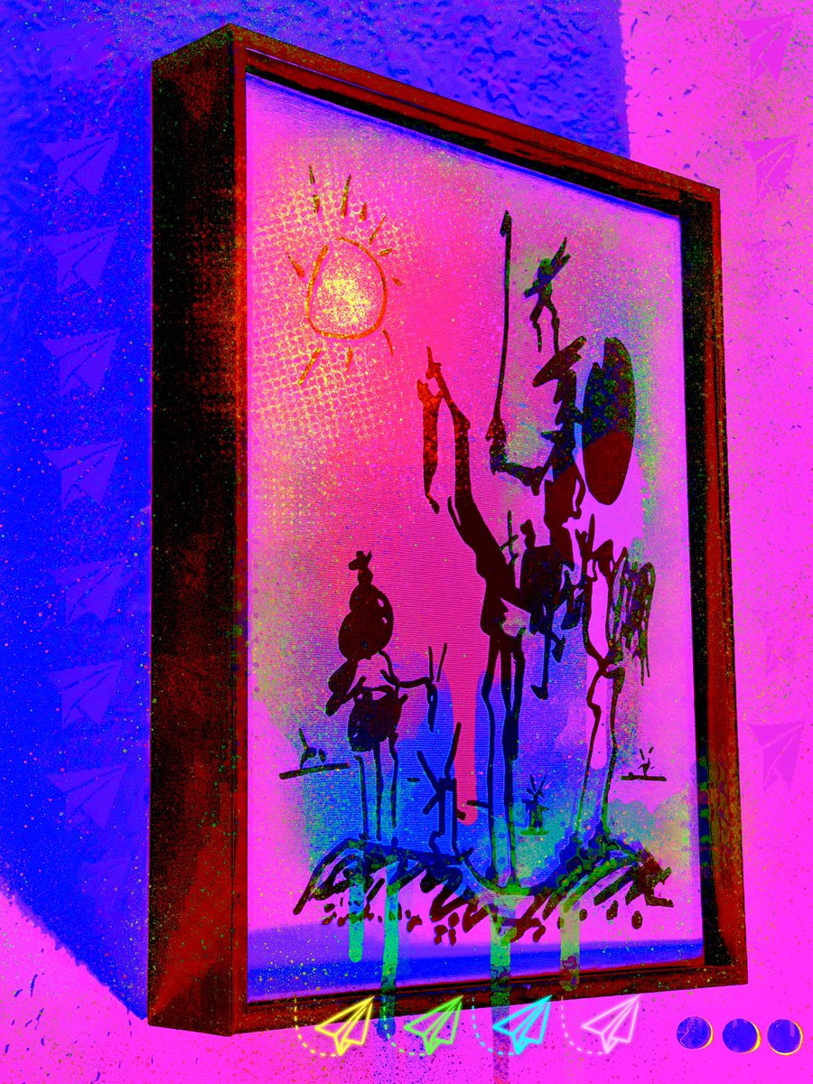 2026 Art Remix:
Ink brush on canvas "Don Quijote" ✈️