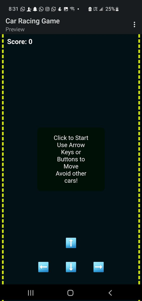 Timkennel's tweet photo. First project of the New Year π
A Car Racing Game built with HTML, CSS & JavaScript ππ¨
2026 is already in motion π
#FirstProjectOfTheYear #NewYearNewBuild
#FrontendDevelopment #JavaScript
#HTML #CSS #WebDevelopment
#BuildInPublic
#TechJourney https://t.co/gHA9Oln1YB