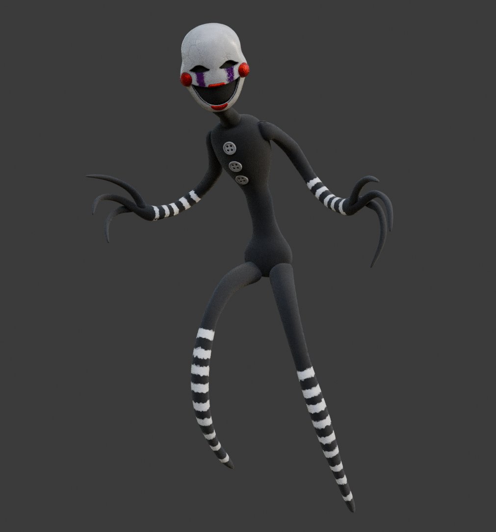 Just finished modelling the puppet from fnafs