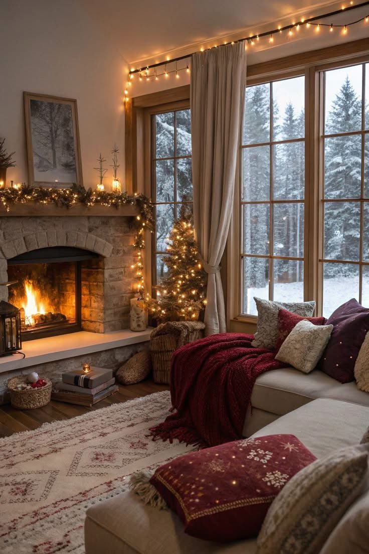 The twinkle lights , the warmth of fire - this is the true feeling of Christmas .