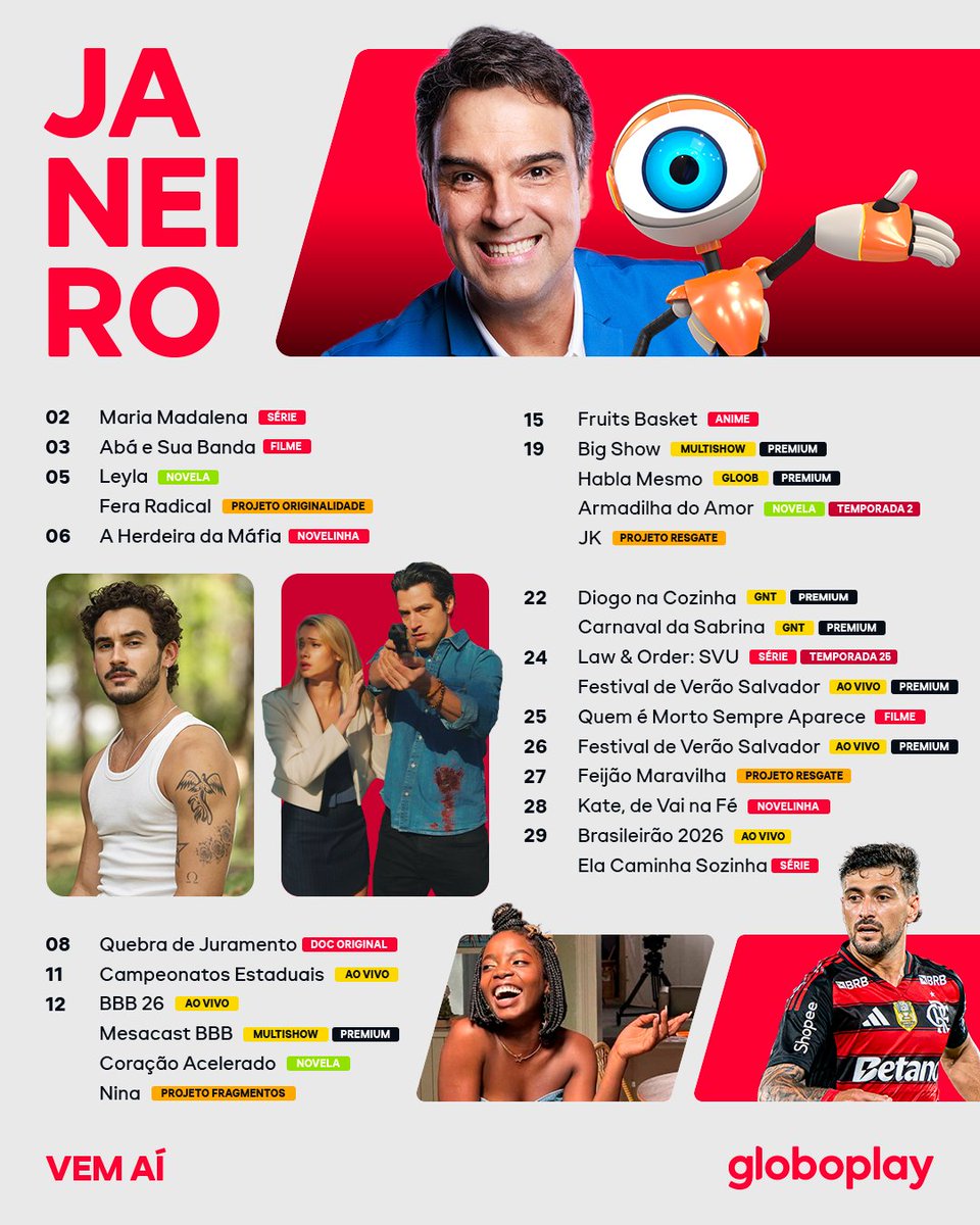 globoplay's tweet photo. 2026 chegou debutando MUITO ✨ https://t.co/bNEyPZr9Gj