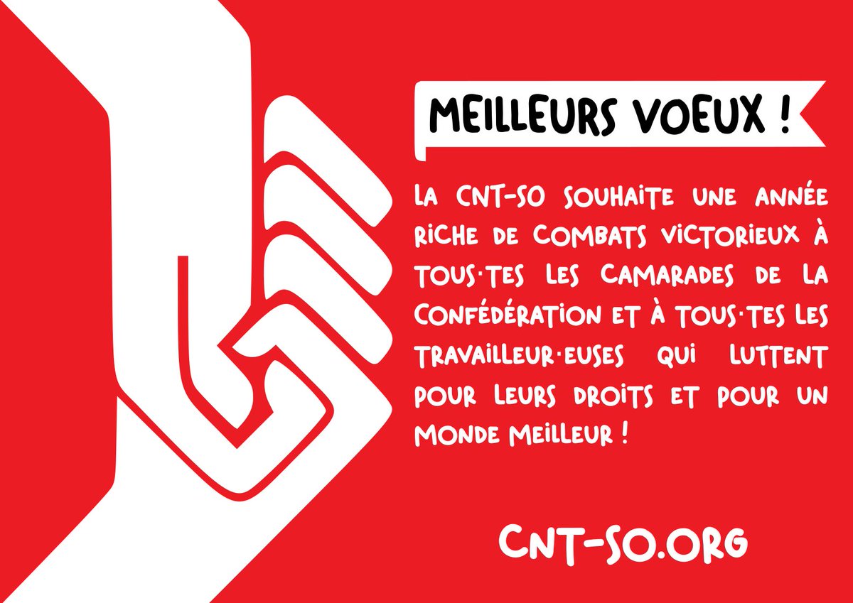 Bonne année de lutte pour tous les travailleurs et toutes les travailleuses ✊ En 2026, on s'organise 🤝🚩🏴