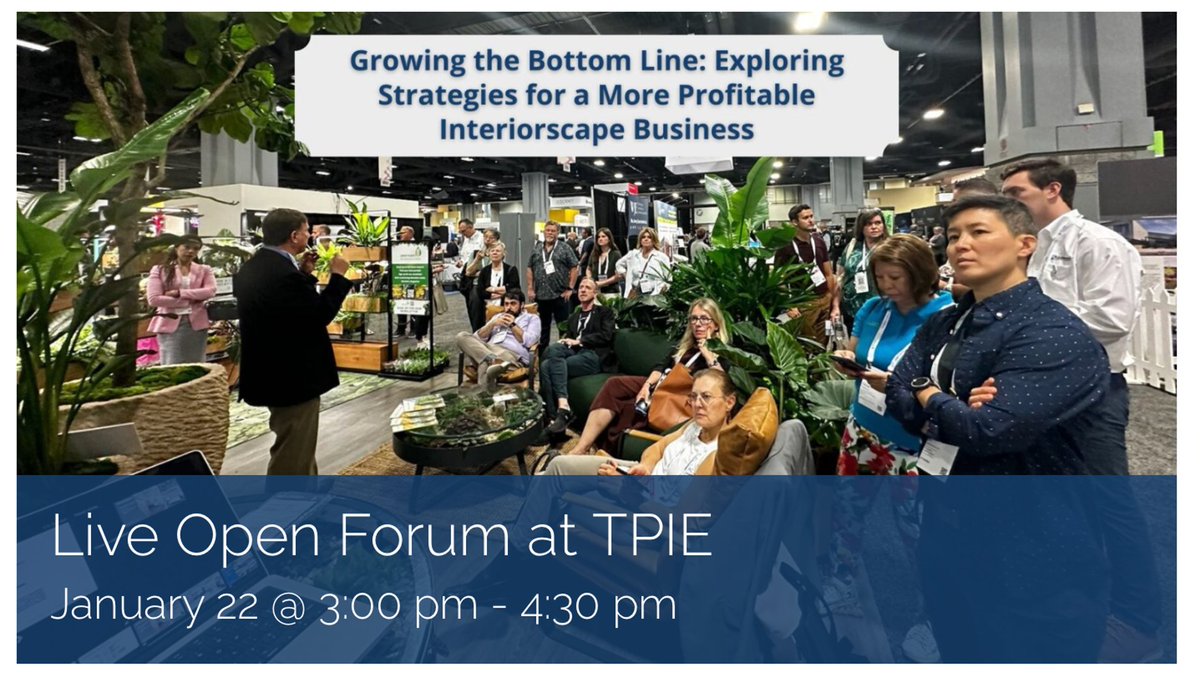 ➡️ Join GPGB’s live open forum at #TPIE2026 to explore real-world strategies for growing a more profitable interiorscape business. Connect with peers, share insights, and discuss trends shaping plant-based services.
👉 RSVP today: forms.gle/98wA9vwBP7KMGV…