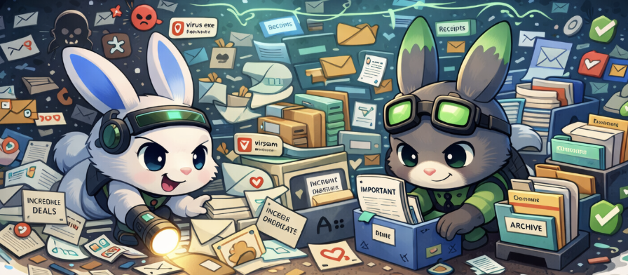 If I could ask Bit &amp; Byte to help me with something, it would be my chaotic email inbox with 5,000 unread messages. 
Bit clears spam fast, while Byte neatly organizes, labels, and archives everything for easy access. 🚀🐇
<a href="/DataHaven_xyz/">DataHaven 🫎</a>