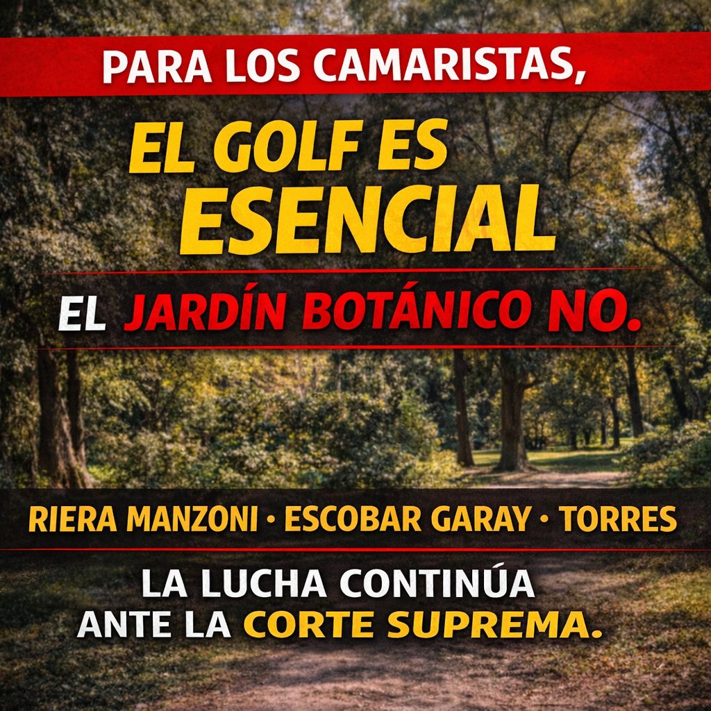 📢 SEGÚN EL TRIBUNAL DE APELACIONES,
JUGAR GOLF ES UNA ACTIVIDAD ESENCIAL DEL ESTADO.
Con ese argumento se rechazó el amparo ciudadano que buscaba proteger el Jardín Botánico de Asunción.
