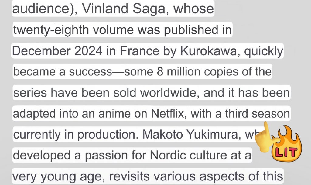 🔴🔴 فينلاند ساغا الثالث قيد الإنتاج! 🔥🔥

- الموسم الثالث لأنمي فينلاند ساغا ( Vinland Saga S3 In production) قيد الإنتاج حسب مقابلة جديدة للمؤلف ماكوتو يوكيمورا