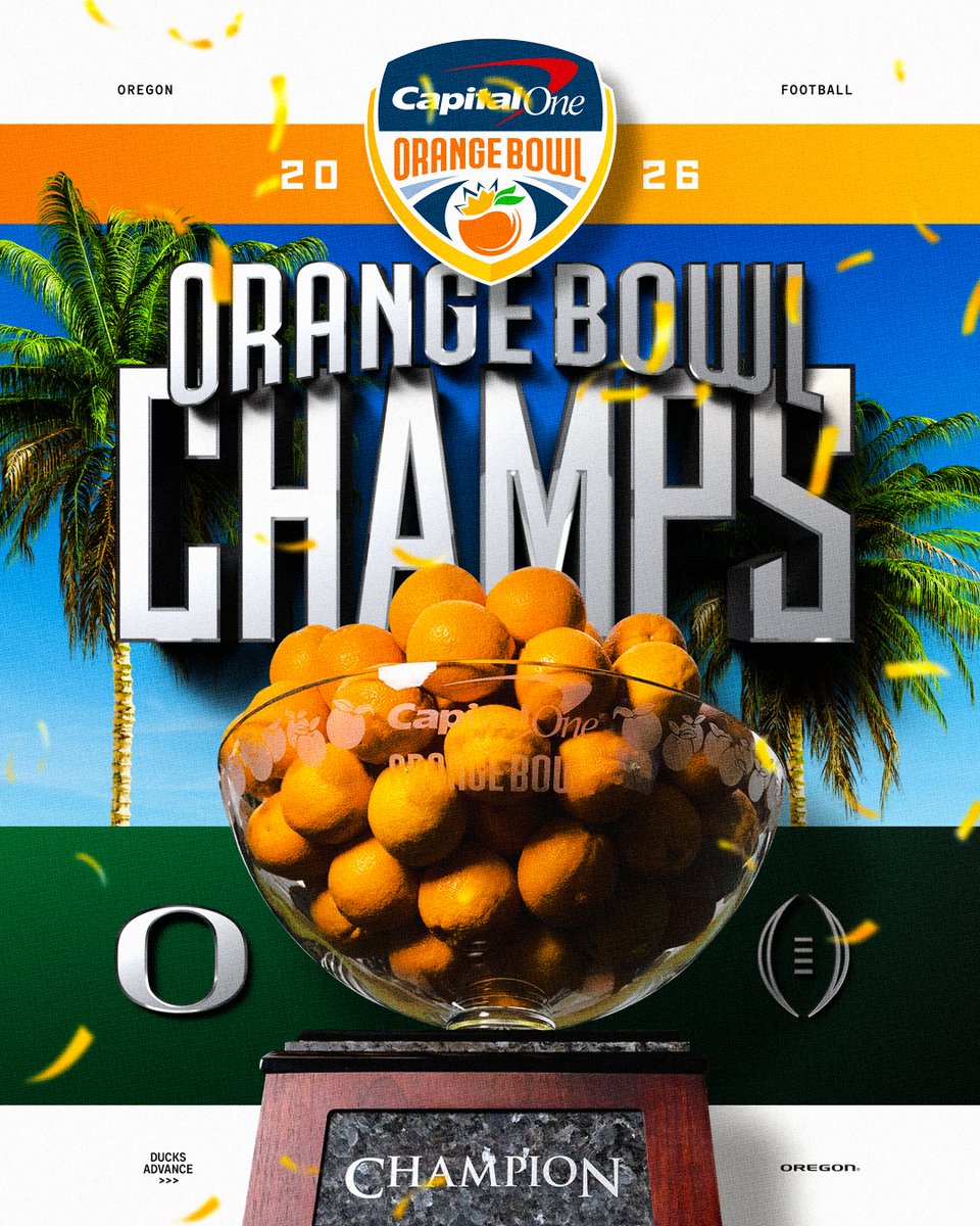 oregonfootball's tweet image. ORANGE BOWL CHAMPIONS!

Oregon defeats Texas Tech to advance to the College Football Playoff Semifinals!

#GoDucks x @CFBPlayoff