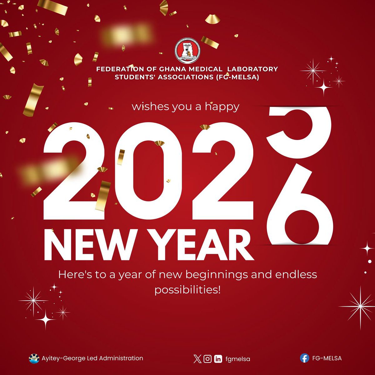 Happy New Year from FG MELSA ✨😇
As we begin 2026, we look forward wit determination and a shared commitment to excellence in medical laboratory science. May this year inspire innovation, strengthen our unity, and open doors to endless possibilities for every member.