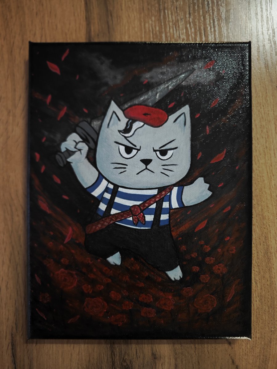 elaith's tweet image. Небольшой флекс новогодними подарками!

"Tomorrow Comes", Холст, акварель, маркеры.

(котик — recurring character у @amtazyland — давно подбиваю её начать делать с ним комиксы. Там порой восхитительные кадры встречаются)